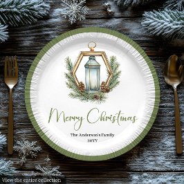 Simple Bohemian Christmas Lantern in Neutral Plate ペーパープレート