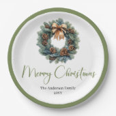 Simple Bohemian Christmas Wreath in Trendy Plate ペーパープレート (正面)