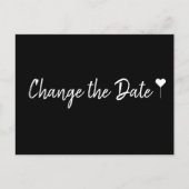 Simple Bohemian Script Black Change the Date ポストカード (正面)