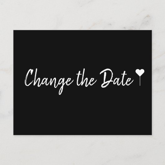 Simple Bohemian Script Black Change the Date ポストカード (正面)