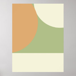 Simple Boho Calm Bauhaus Style Geometric Poster ポスター