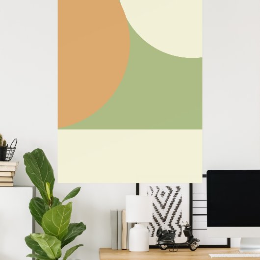 Simple Boho Calm Bauhaus Style Geometric Poster ポスター (ホームオフィス)