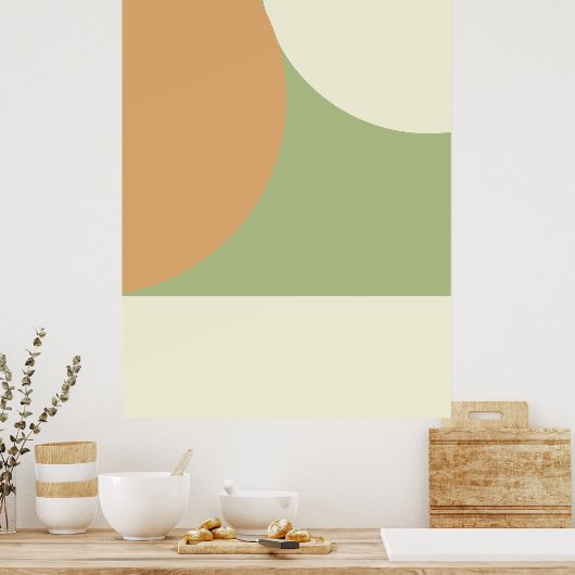 Simple Boho Calm Bauhaus Style Geometric Poster ポスター (キッチン)