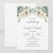 Simple Boho Elegant Wedding Invitation 招待状 (正面/裏面)