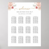 Simple Boho Florals Wedding Seating Chart ポスター (正面)