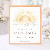Simple Boho Here Comes The Son Baby Shower Welcome ポスター