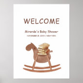 Simple Boho New Chapter Book Baby Shower Welcome ポスター (正面)
