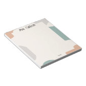 Simple Boho Pastel Colors Teacher Notepad ノートパッド (アングル)