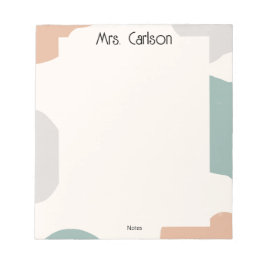 Simple Boho Pastel Colors Teacher Notepad ノートパッド