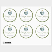 Simple Boho Pine Wreath Holiday Envelope Sticker ラウンドシール (シート)