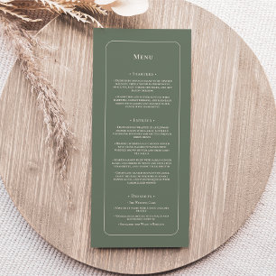 Simple Boho Sage Green Wedding Flat メニュー
