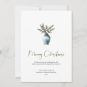 Simple Boho Watercolor Rustic Christmas Greeting シーズンカード (正面)