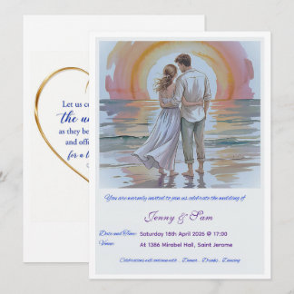 Simple Boho Wedding Invitation Card カード