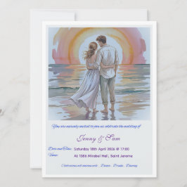 Simple Boho Wedding Invitation Card カード
