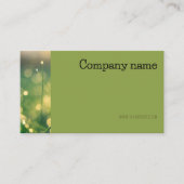 Simple bokeh grass photo QR green Business Card 名刺 (正面)