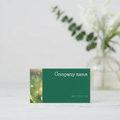 Simple bokeh grass photo QR green Business Card 名刺 (スタンド正面)