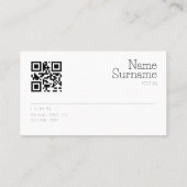 Simple bokeh grass photo QR green Business Card 名刺 (裏面)