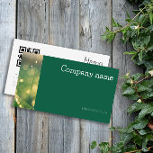 Simple bokeh grass photo QR green Business Card 名刺
