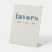 Simple Bold Blue Typography Table Wedding Favors 台座サイン (正面)