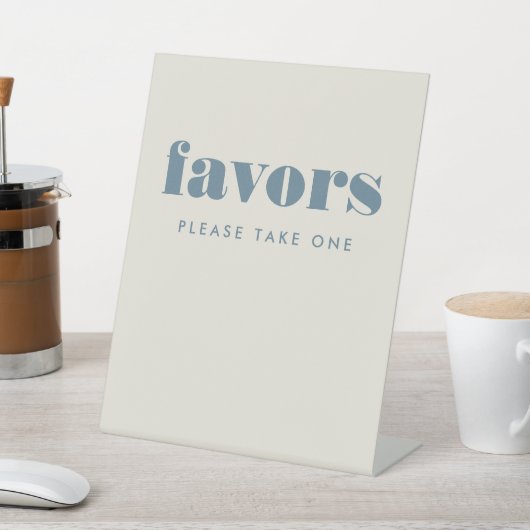 Simple Bold Blue Typography Table Wedding Favors 台座サイン (インサイチュ)