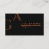 Simple Bold Deep Black Copper Modern Sophisticate  名刺 (正面)