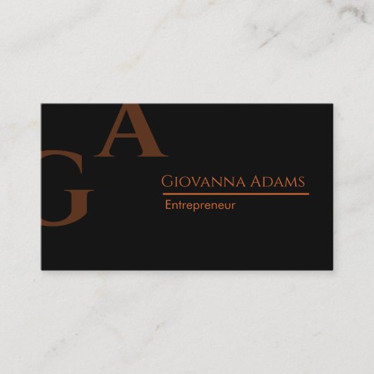 Simple Bold Deep Black Copper Modern Sophisticate  名刺 (正面)