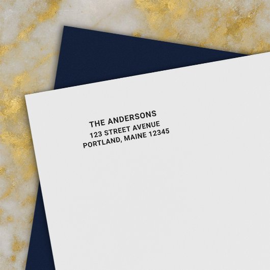 Simple Bold Modern Last Name Return Address セルフインキングスタンプ