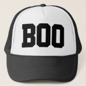 Simple “Boo” Halloween Trucker Hat  キャップ (正面)