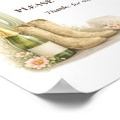 Simple Boots & Bubbles Baby Shower Favors Sign ポスター (角)