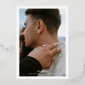 Simple Border Elegant Script Save The Date 箔招待状 (裏面)