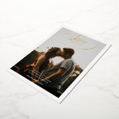 Simple Border Elegant Script Save The Date 箔招待状 (回転した状態)