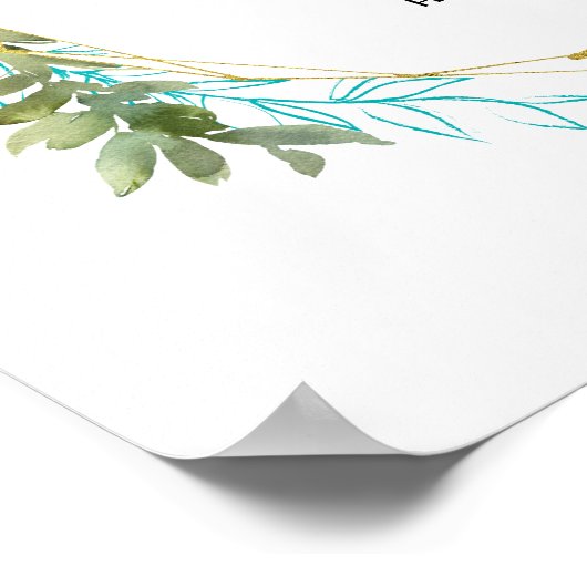 Simple Botanical and Floral Welcome Wedding ポスター (角)