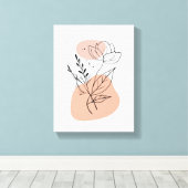 Simple Botanical Art Print – Faux Canvas Style キャンバスプリント (インサイチュ (ウッドフロア))