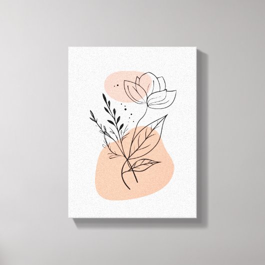 Simple Botanical Art Print – Faux Canvas Style キャンバスプリント (正面)