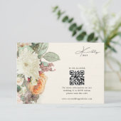 Simple Botanical Floral Eucalyptus Roses Wedding 出欠カード (スタンド正面)