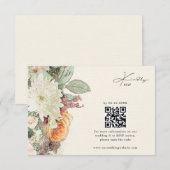 Simple Botanical Floral Eucalyptus Roses Wedding 出欠カード (正面/裏面)