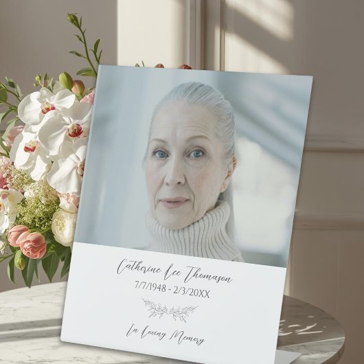 Simple Botanical Funeral Photo Pedestal Sign 台座サイン