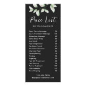 Simple Botanical Price List with QR Code Black ラックカード (正面)