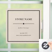 Simple Boutique Store Name Beige Window Decal ウィンドウサイン (ホーム)
