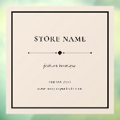 Simple Boutique Store Name Beige Window Decal ウィンドウサイン (シート3)