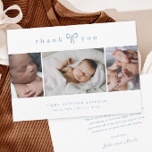 Simple Bow Boy Photo Collage Baby 案内状