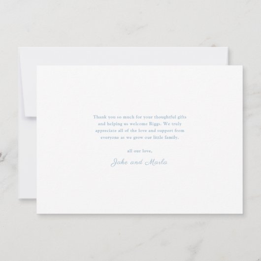 Simple Bow Boy Photo Collage Baby 案内状 (裏面)