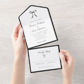 Simple Bow Classic Wedding オールインワン招待状 (貼ってはがせる)