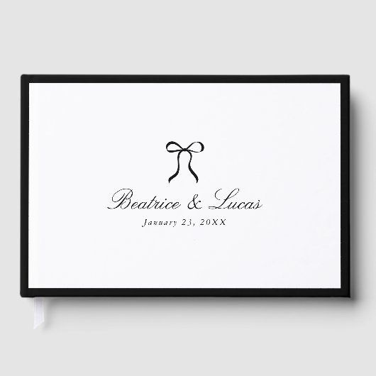 Simple Bow Classic Wedding ゲストブック (正面)