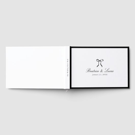 Simple Bow Classic Wedding ゲストブック (全面)