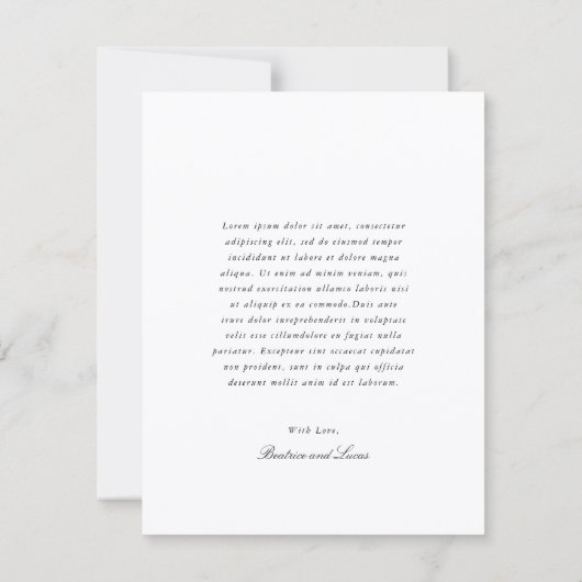 Simple Bow Classic Wedding サンキューカード (裏面)