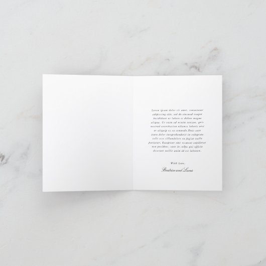 Simple Bow Classic Wedding サンキューカード (内部)