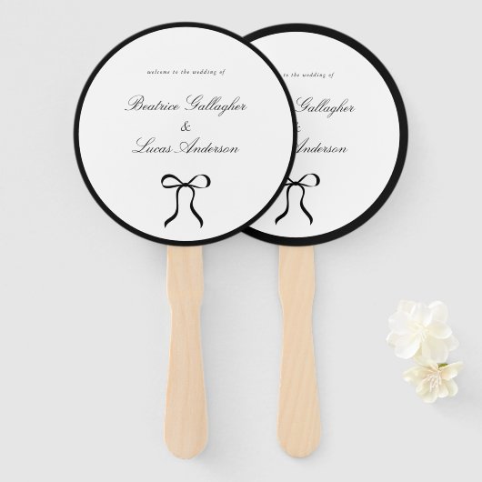 Simple Bow Classic Wedding ハンドファン (正面&裏面)