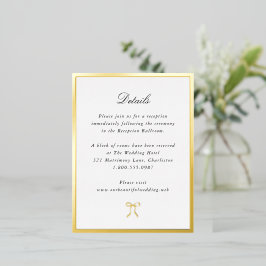 Simple Bow Classic Wedding Foil Enclosure Card 箔招待状ポストカード