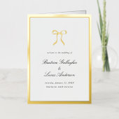 Simple Bow Classic Wedding Foil Program 箔グリーティングカード (正面)